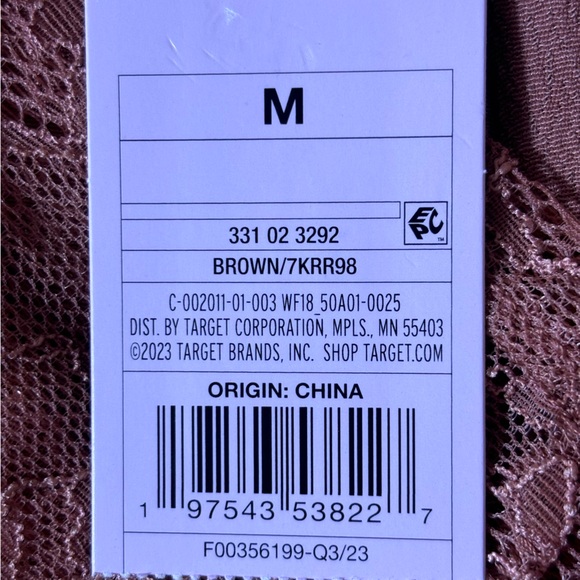 Wild Fable Top Cropped Lace Long Sleeves Dressy Blouse Shirt Brown Size Medium - Picture 8 of 14